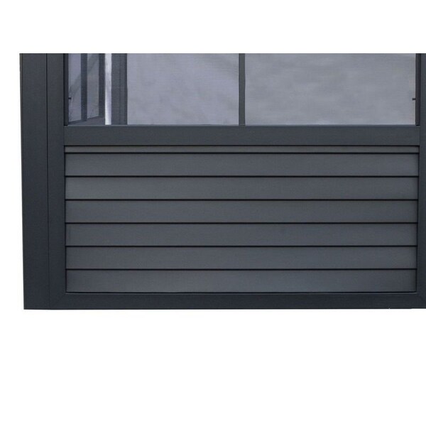Gazebo Penguin Florence Wall Mounted Solarium 8x16 Polycarbonate Roof in black - W1608-42