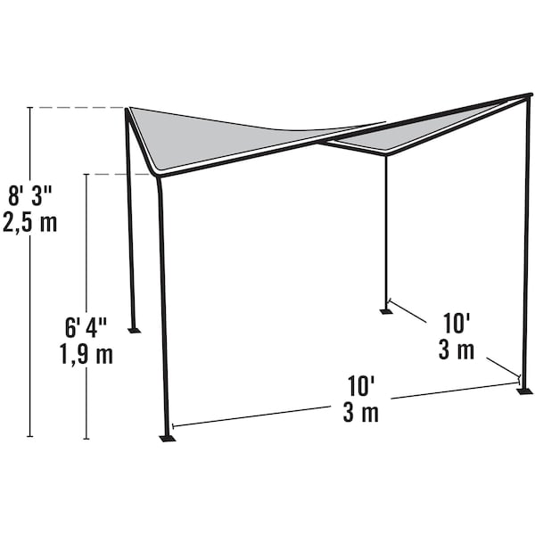 Shelterlogic 10x10 Del Ray Gazebo Canopy Charcoal Frame Tan Cover - 22514