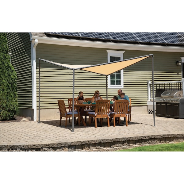 Shelterlogic 10x10 Del Ray Gazebo Canopy Charcoal Frame Tan Cover - 22514