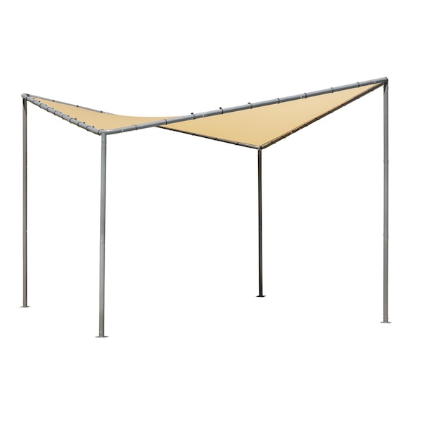 Shelterlogic 10x10 Del Ray Gazebo Canopy Charcoal Frame Tan Cover - 22514
