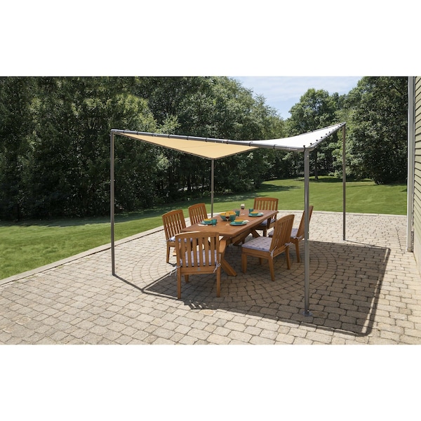 Shelterlogic 10x10 Del Ray Gazebo Canopy Charcoal Frame Tan Cover - 22514