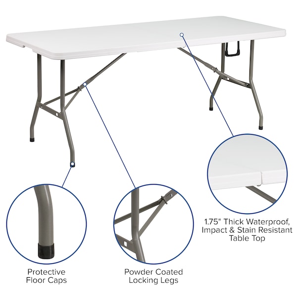 Flash Furniture Blue Pop Up Canopy Tent and Bi-Fold Table Set - JJ-GZ88183Z-BL-GG