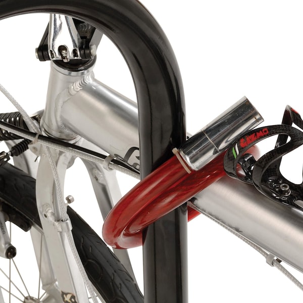 Global Industrial U-Rack Bike Rack, Black, Flange Mount, 2-Bike Capacity - 442804MBK