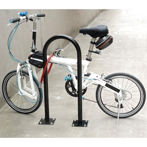 Global Industrial U-Rack Bike Rack, Black, Flange Mount, 2-Bike Capacity - 442804MBK
