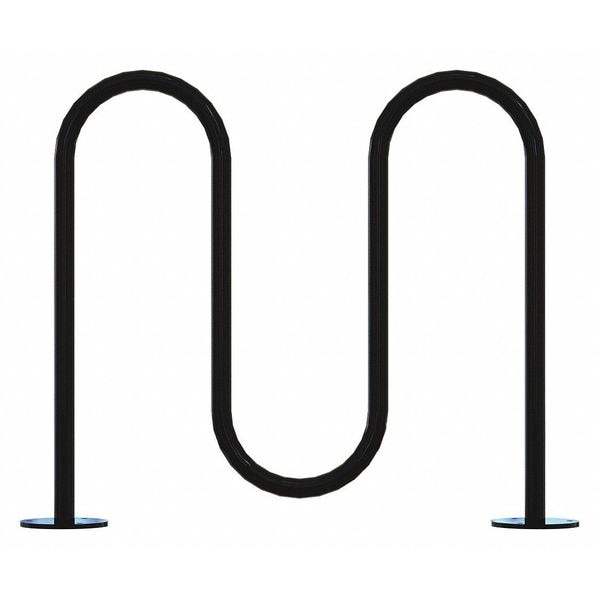 Madrax Bike Rack, Black, 36" H, 39" L, Steel - QS-WP36-5-SF-B
