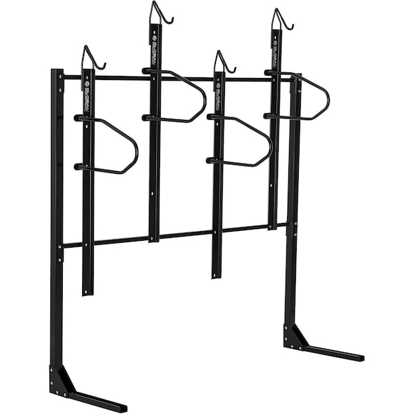 Global Industrial Indoor Vertical Bike Rack, Lockable, 4 Bike Capacity, Black - 670513