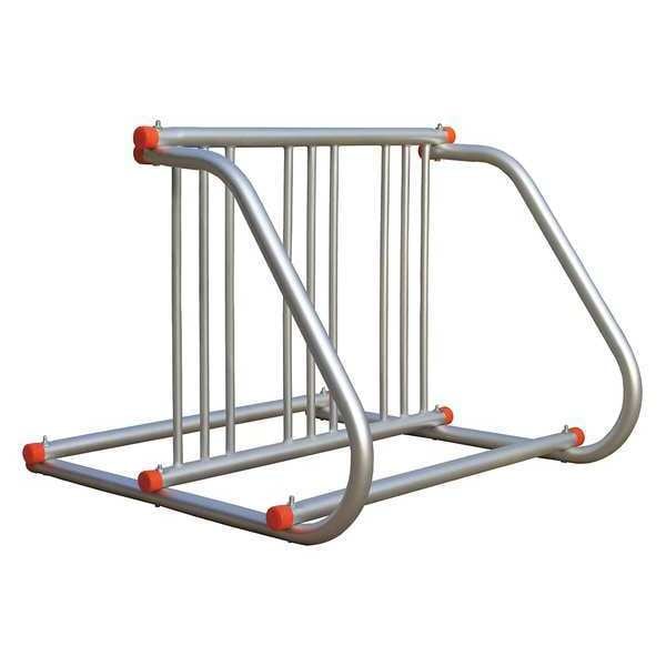Zoro Select Bike Rack, 2-Sided, 6-Bike, 39-1/2 in., Slvr - 8AN88
