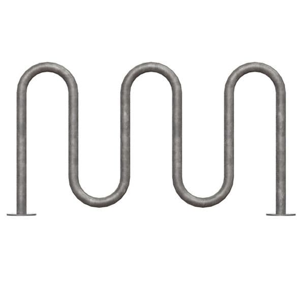 Madrax Bike Rack, Galv, (7)Bikes, 36 in. H, 3 in. W - QS-H36-7-SF-G