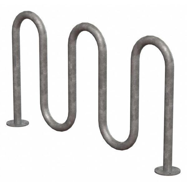 Madrax Bike Rack, Galv, (7)Bikes, 36 in. H, 3 in. W - QS-H36-7-SF-G
