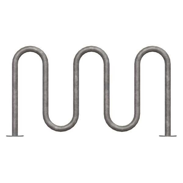 Madrax Bike Rack, Galv, (7)Bikes, 36 in. H, 3 in. W - QS-H36-7-SF-G