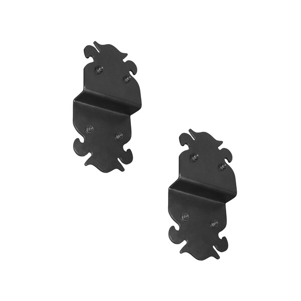 Nuvo Iron BLACK GALVANIZED STEEL 6in DECORATIVE POST TO BEAM SUPPORTS, 2PK - P2B6