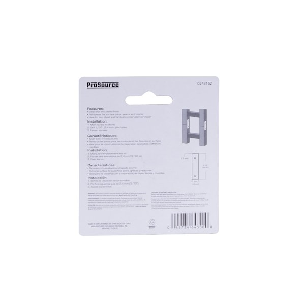 Prosource Mending Plate, 2-1/2 in L, 5/8 in W, Steel, Screw Mounting - MP-Z025-C4PS
