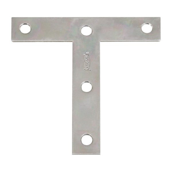 National Mfg Sales 4 x 4 in. Steel Tee Plate, Zinc Plated - 5705009