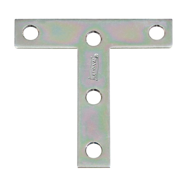National Mfg Sales 3 x 3 in. Steel Tee Plate, Zinc Plated - 5704994