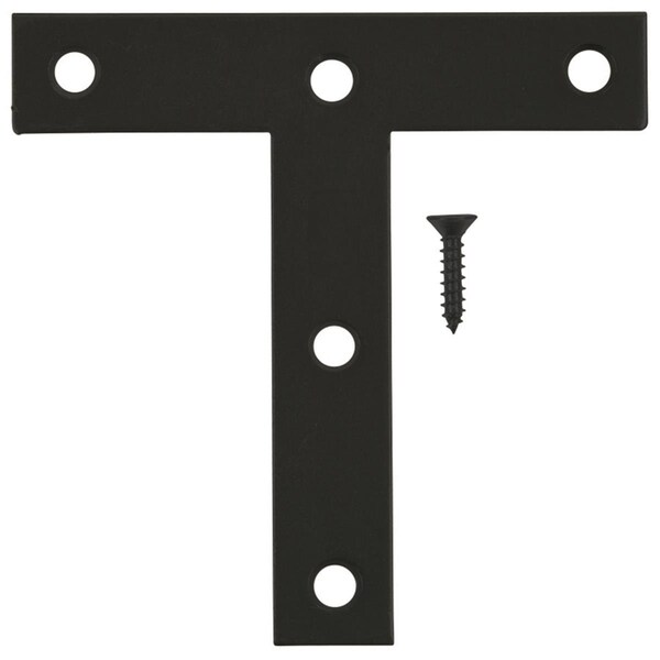 Homepage 4 x 4 x 4 in. Steel Mending T-Plate, Black, 20PK - HO1678757