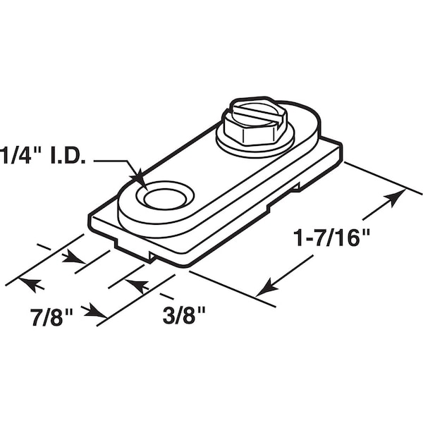 Prime-Line Prime-Line 1-7/16 in. L White Nylon Bracket 1 pk - 162167