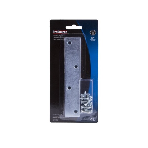 Prosource Mending Plate, 6 in L, 1-1/8 in W, Steel, Screw Mounting - MP-Z06-C4PS