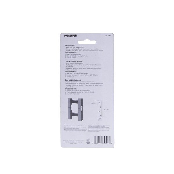 Prosource Mending Plate, 6 in L, 1-1/8 in W, Steel, Screw Mounting - MP-Z06-C4PS