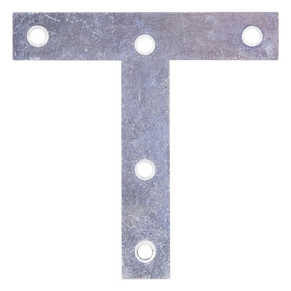 Prosource T-Plate, 4 in L, 4 in W, 2 mm Thick, Steel, Zinc - TP-Z04-C2PS