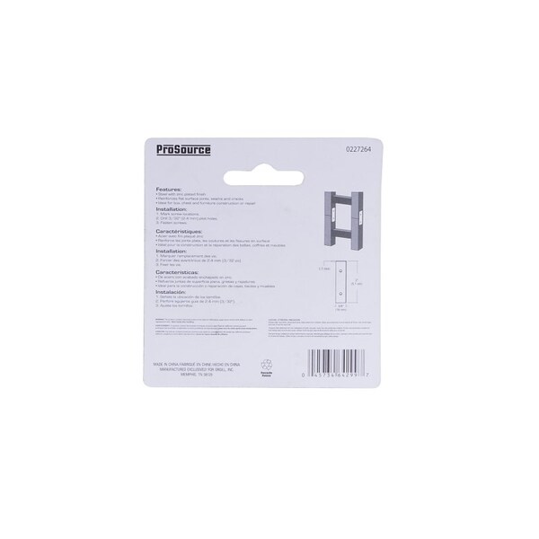 Prosource Mending Plate, 2 in L, 5/8 in W, Steel, Screw Mounting - MP-Z02-C4PS