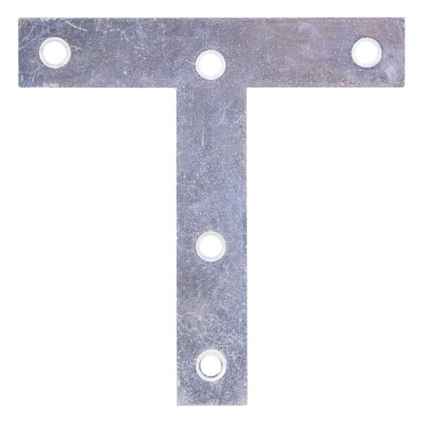 Prosource T-Plate, 4 in L, 4 in W, 2 mm Thick, Steel, Zinc - 22530ZCL