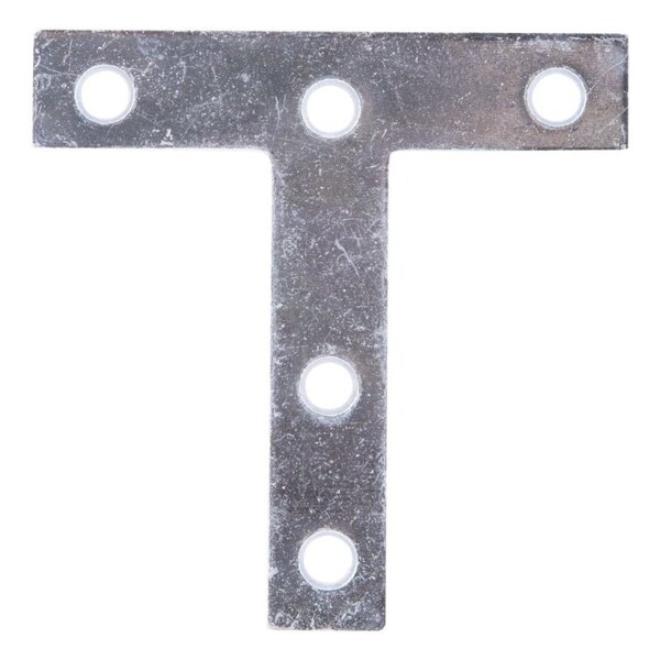 Prosource T-Plate, 3 in L, 3 in W, 2 mm Thick, Steel, Zinc - 22529ZCL