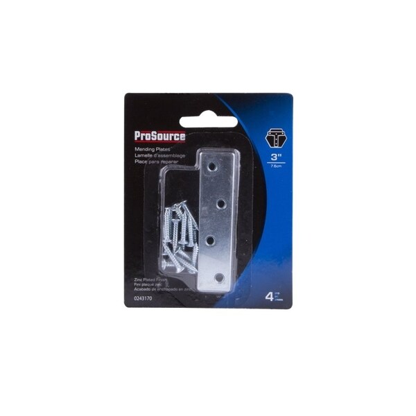 Prosource Mending Plate, 3 in L, 3/4 in W, Steel, Screw Mounting - MP-Z03-C4PS