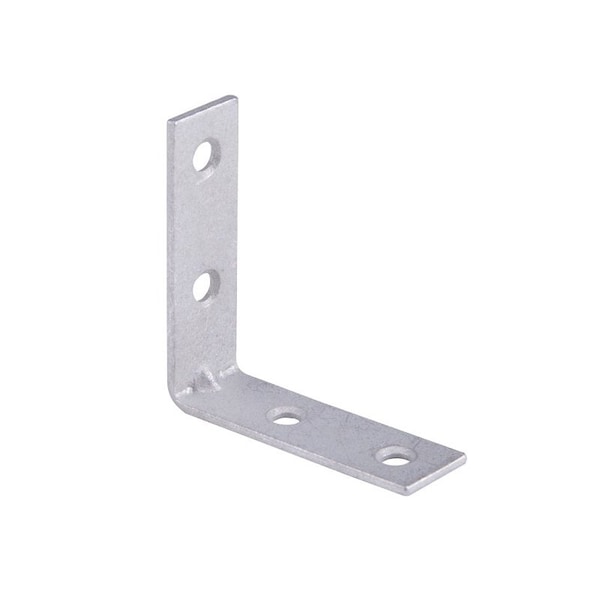 Prosource Corner Brace, 2 in L, 2 in W, 5/8 in H, Galvanized Steel, Galvanized, 1.8 mm Thick Material - CB-G02-C4PS