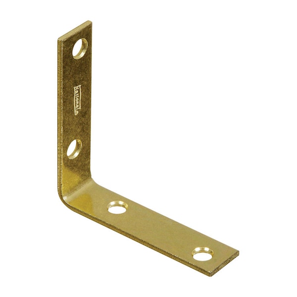 National Hardware National Hardware 3 in. H X 0.75 in. W X 0.11 in. D Brass-Plated Steel Inside Corner Brace - N190-850