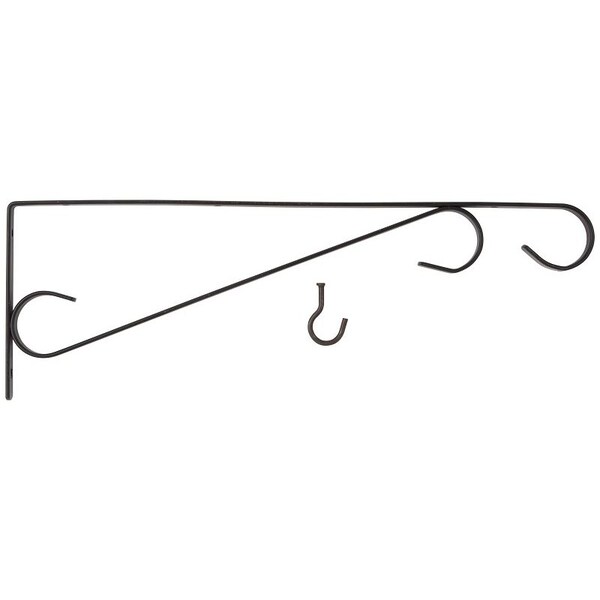 Landscapers Select Hanging Plant Bracket, 15-1/2 L, Steel, Black, Wall Mount Mounting - GB0283L