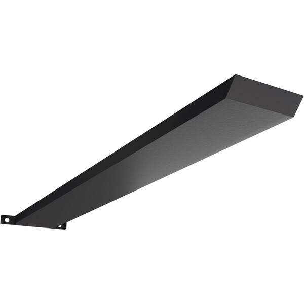 Ekena Millwork 2 1/2"W x 20"D Countertop Island Steel Heavy Duty Bracket w/ Flange, Powder Coated Black - BKTM02X20IBPBL