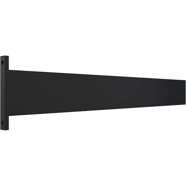 Ekena Millwork 2 1/2"W x 20"D Countertop Island Steel Heavy Duty Bracket w/ Flange, Powder Coated Black - BKTM02X20IBPBL