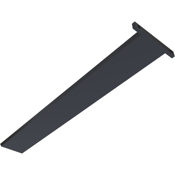 Ekena Millwork 2 1/2"W x 20"D Countertop Island Steel Heavy Duty Bracket w/ Flange, Powder Coated Black - BKTM02X20IBPBL