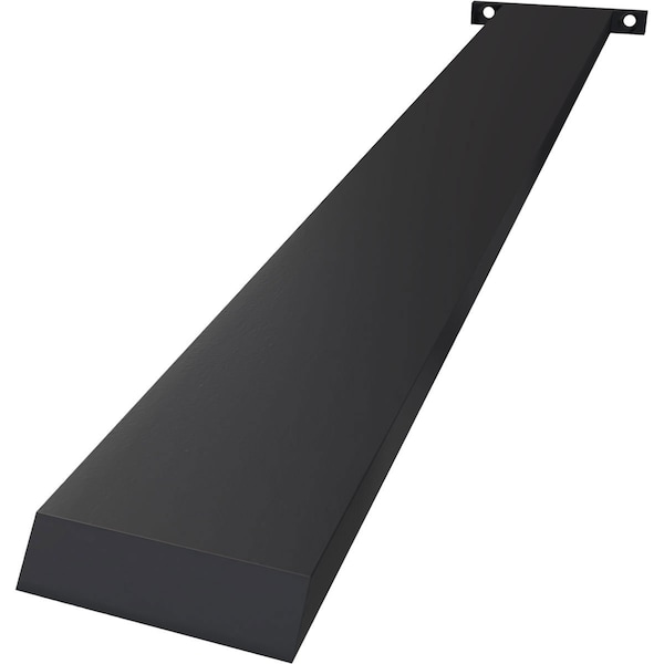 Ekena Millwork 2 1/2"W x 20"D Countertop Island Steel Heavy Duty Bracket w/ Flange, Powder Coated Black - BKTM02X20IBPBL