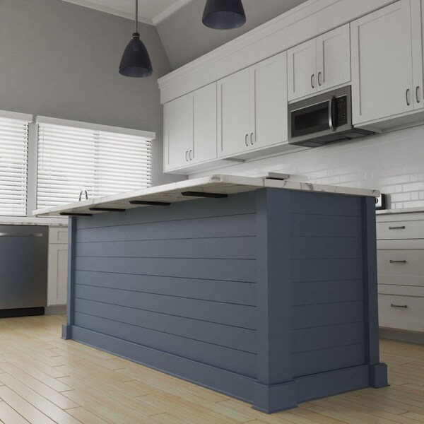 Ekena Millwork 2 1/2"W x 20"D Countertop Island Steel Heavy Duty Bracket w/ Flange, Powder Coated Black - BKTM02X20IBPBL