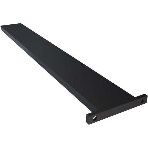 Ekena Millwork 2 1/2"W x 20"D Countertop Island Steel Heavy Duty Bracket w/ Flange, Powder Coated Black - BKTM02X20IBPBL