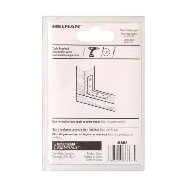 Hillman 1 x 05 in Zinc  Yellow Dichromate Corner Brace - 851120