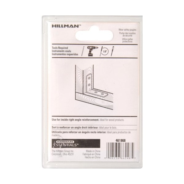Hillman 1 x 05 in Zinc  Yellow Dichromate Corner Brace - 851120