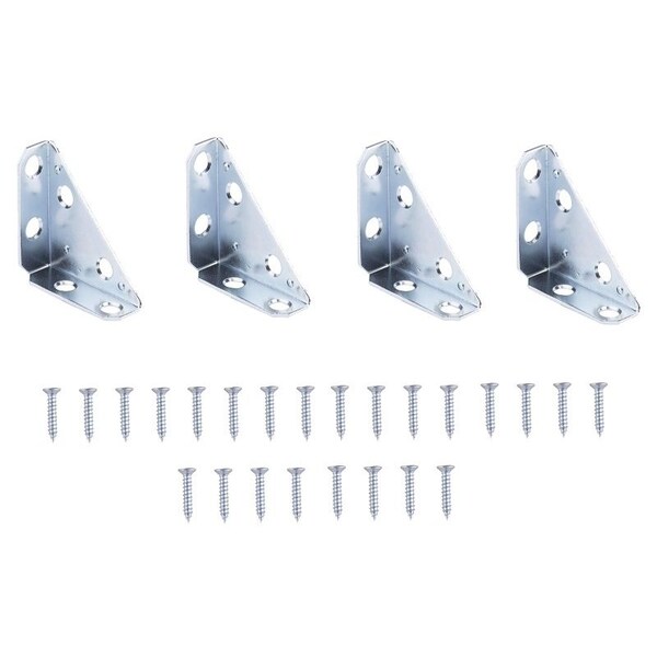 Prosource Corner Brace, 2 in L, 2 in W, 21/32 in H, Steel, Zinc-Plated, 1.5 mm Thick Material - 22490ZCB-PS