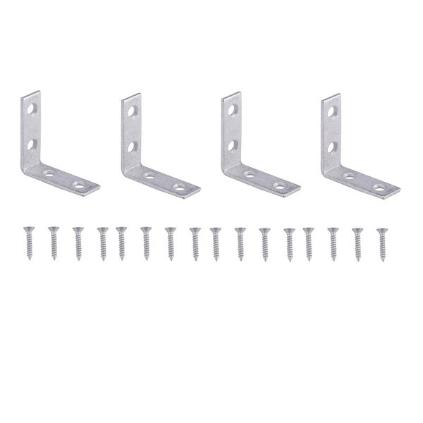 Prosource Corner Brace, 1-1/2 in L, 1-1/2 in W, 1/2 in H, Galvanized Steel, Galvanized - CB-G015-C4PS