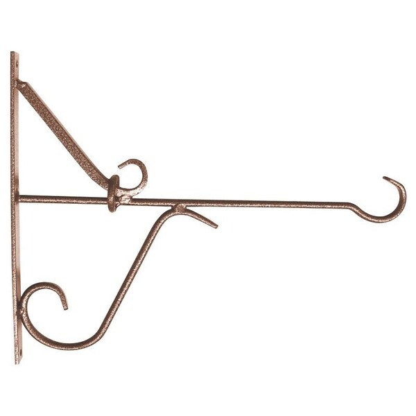 Landscapers Select Hanging Plant Bracket, 12 in L, 11 H, Steel, Matte Hammertone Bronze - GB-3932