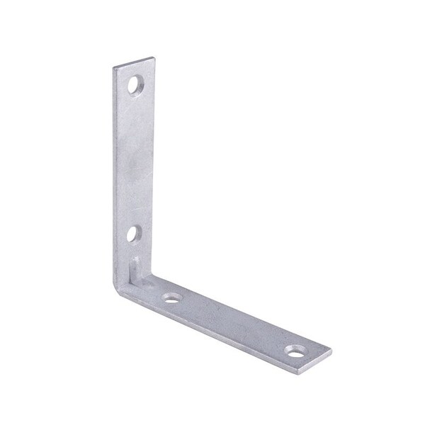 Prosource Corner Brace, 4 in L, 4 in W, 7/8 in H, Galvanized Steel, Galvanized, 3.1 mm Thick Material - CB-G04-C4PS