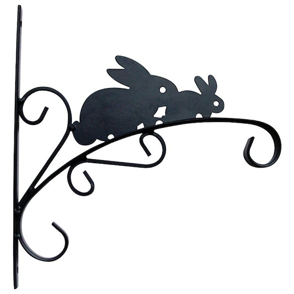 Landscapers Select Plant Bracket, 11 in L, 11.8 in H, Steel, Matte Black, Wall Mounting - GF-3055