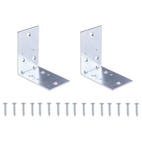 Prosource Corner Brace, 2-1/2 in L, 2-1/2 in W, 2-1/2 in H, Steel, Zinc-Plated, 2 mm Thick Material - BH-606PS