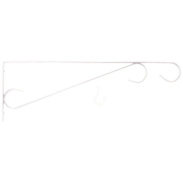 Landscapers Select Hang Plant Bracket, 15-1/2 L, Steel, White, Wall Mount Mounting - GB0293L