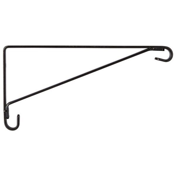 Landscapers Select Plant Bracket, 8-1/2 L, Steel, Black, Wall Mount Mounting - GB0233L