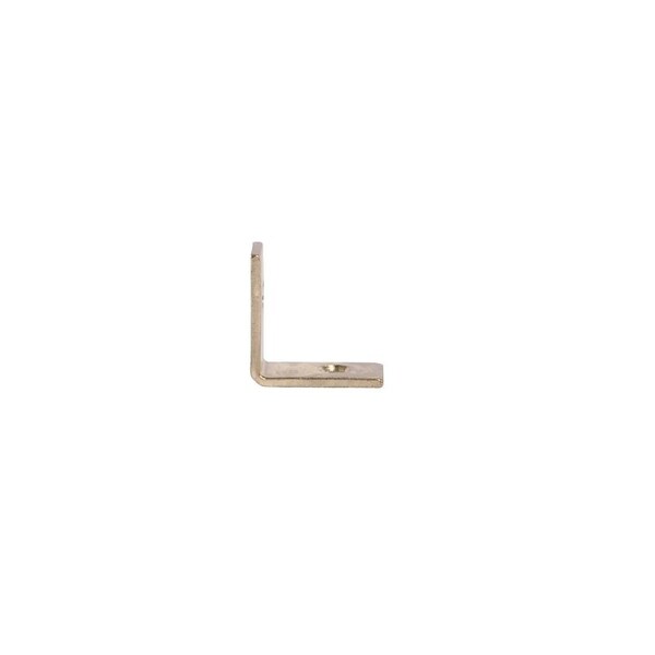 Prosource Corner Brace, 1 in L, 1 in W, 1/2 in H, Steel, Bright Brass, 1.8 mm Thick Material - CB-S01-C4PS