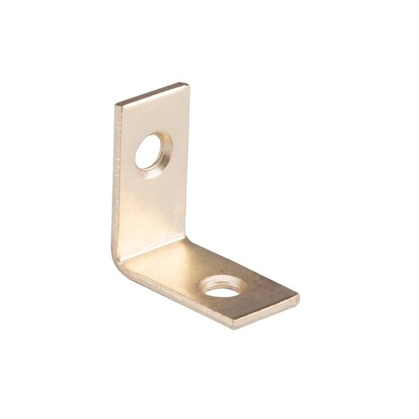 Prosource Corner Brace, 1 in L, 1 in W, 1/2 in H, Steel, Bright Brass, 1.8 mm Thick Material - CB-S01-C4PS