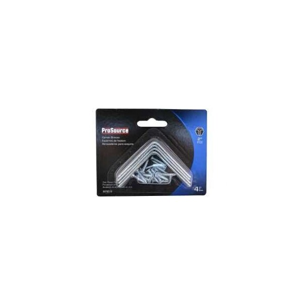Prosource Corner Brace, 2 in L, 2 in W, 5/8 in H, Steel, Zinc-Plated, 1.8 mm Thick Material - CB-B02-C4PS