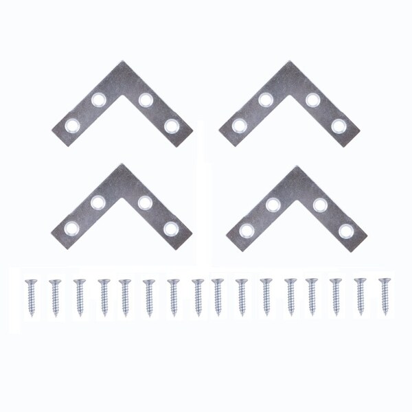 Prosource Corner Brace, 1-1/2 in L, 1-1/2 in W, 3/8 in H, Steel, Zinc-Plated, 1.6 mm Thick Material - FC-Z015-C4PS